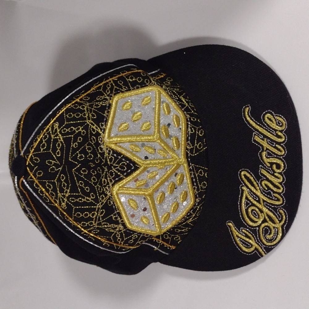 Baseball Cap Fitted Dice Hustle Embroidered Hat